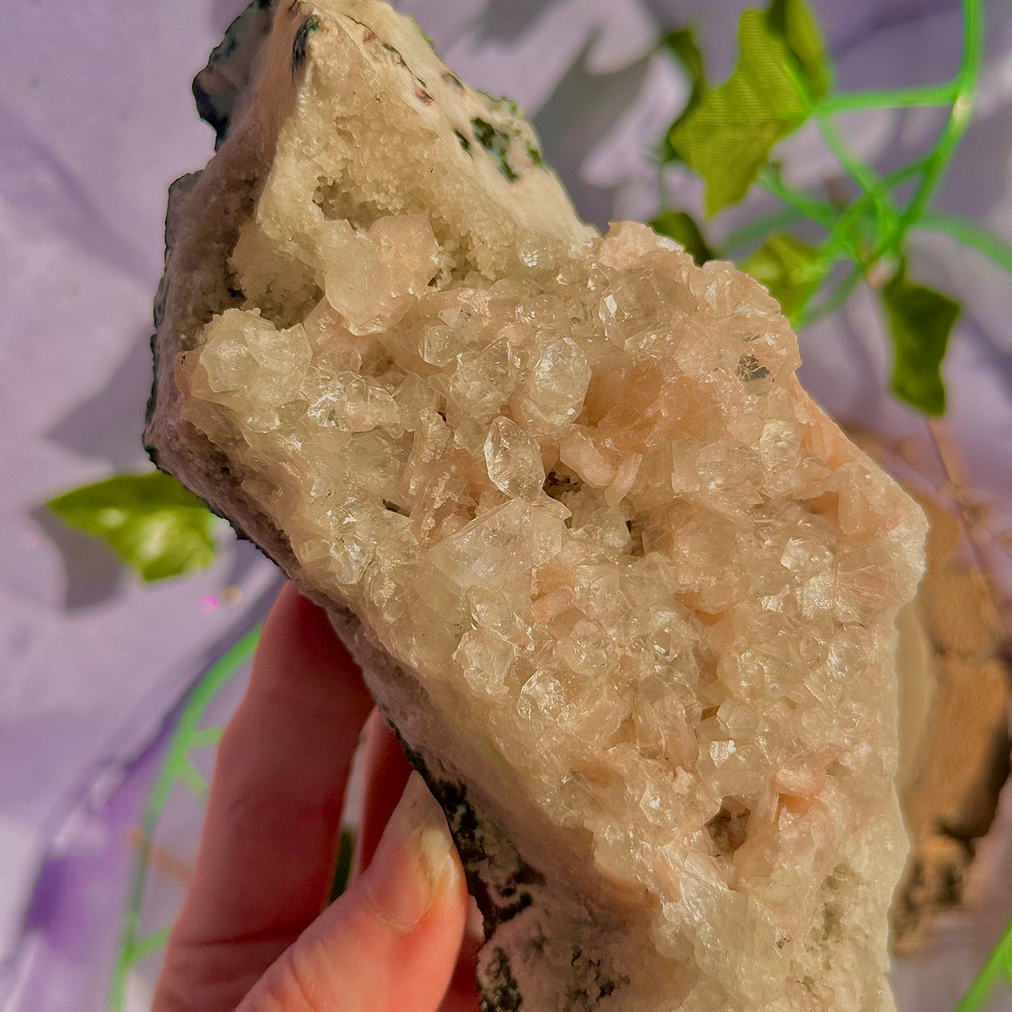 apophyllite with stilbite specimen cluster