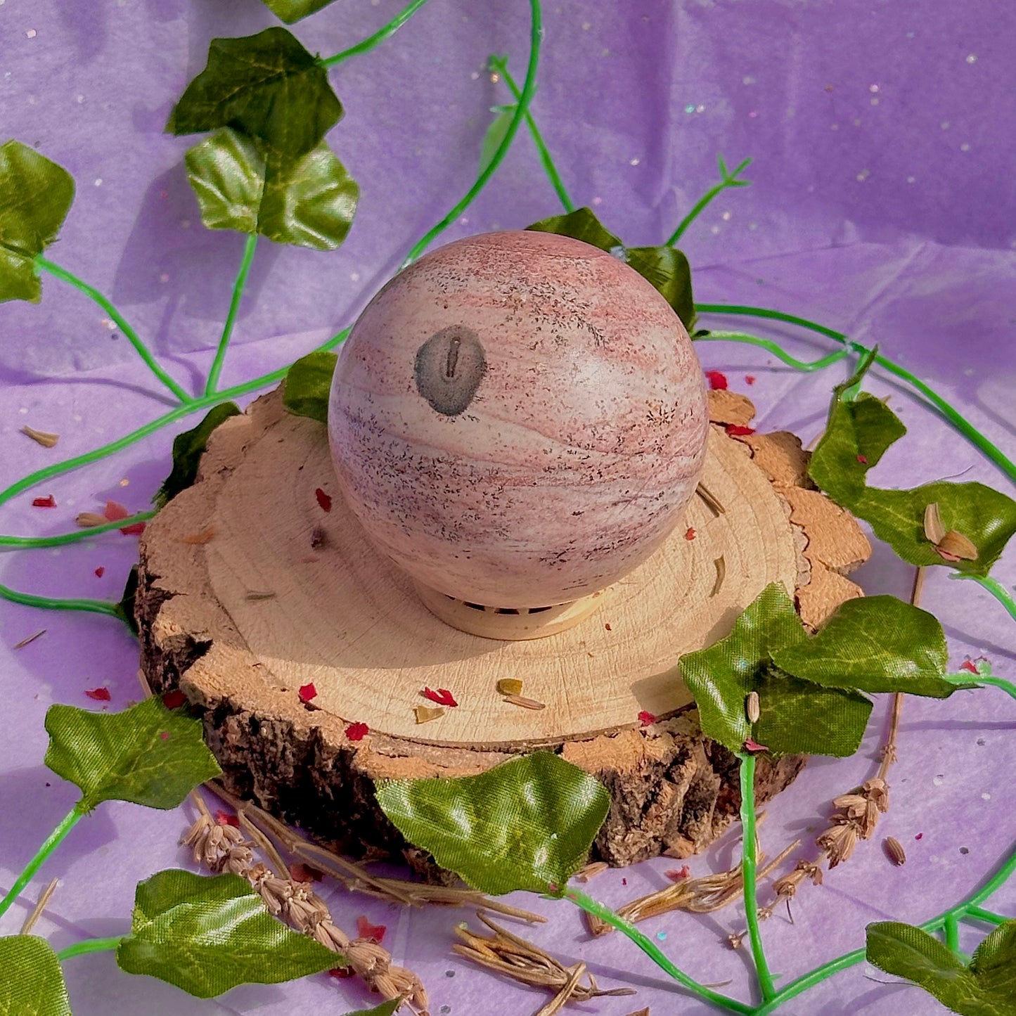 pink picture jasper sphere