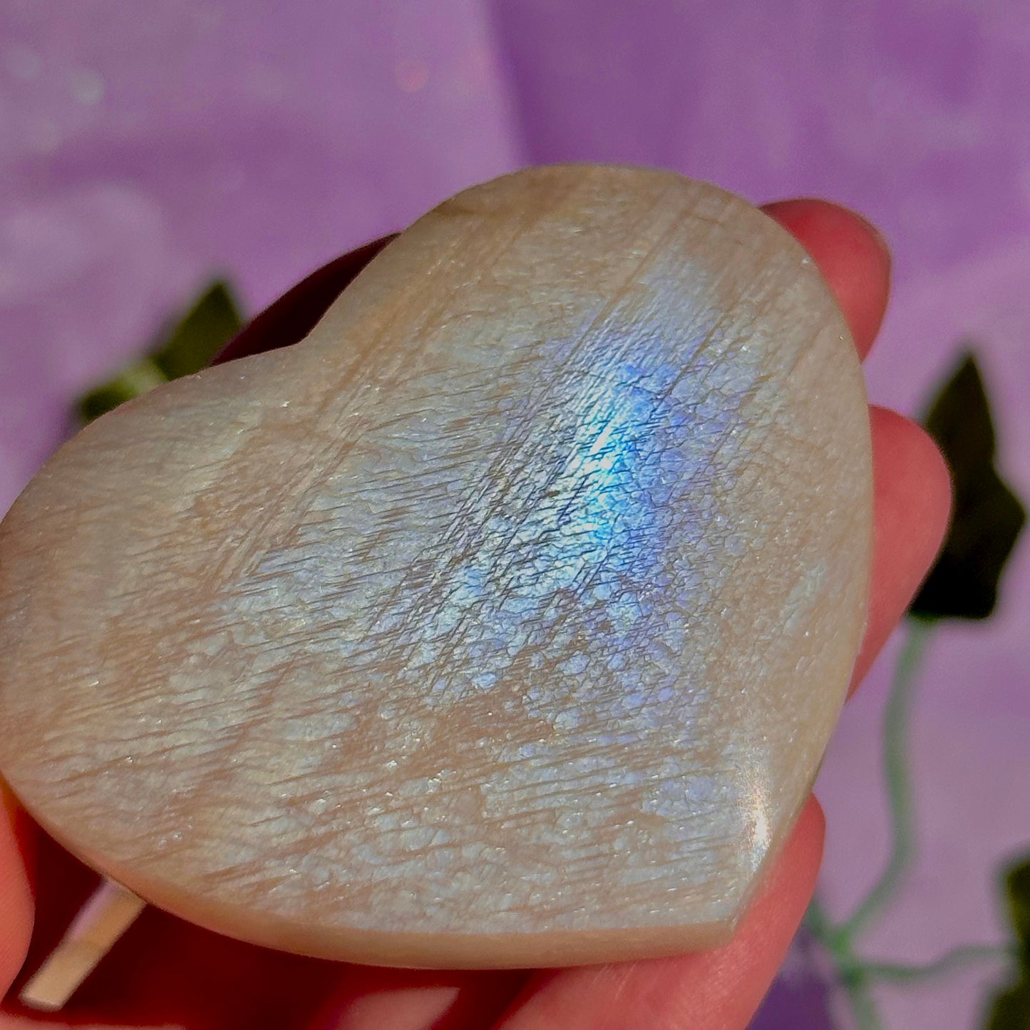 belomorite sunstone & moonstone heart carvings ~ intuitively chosen