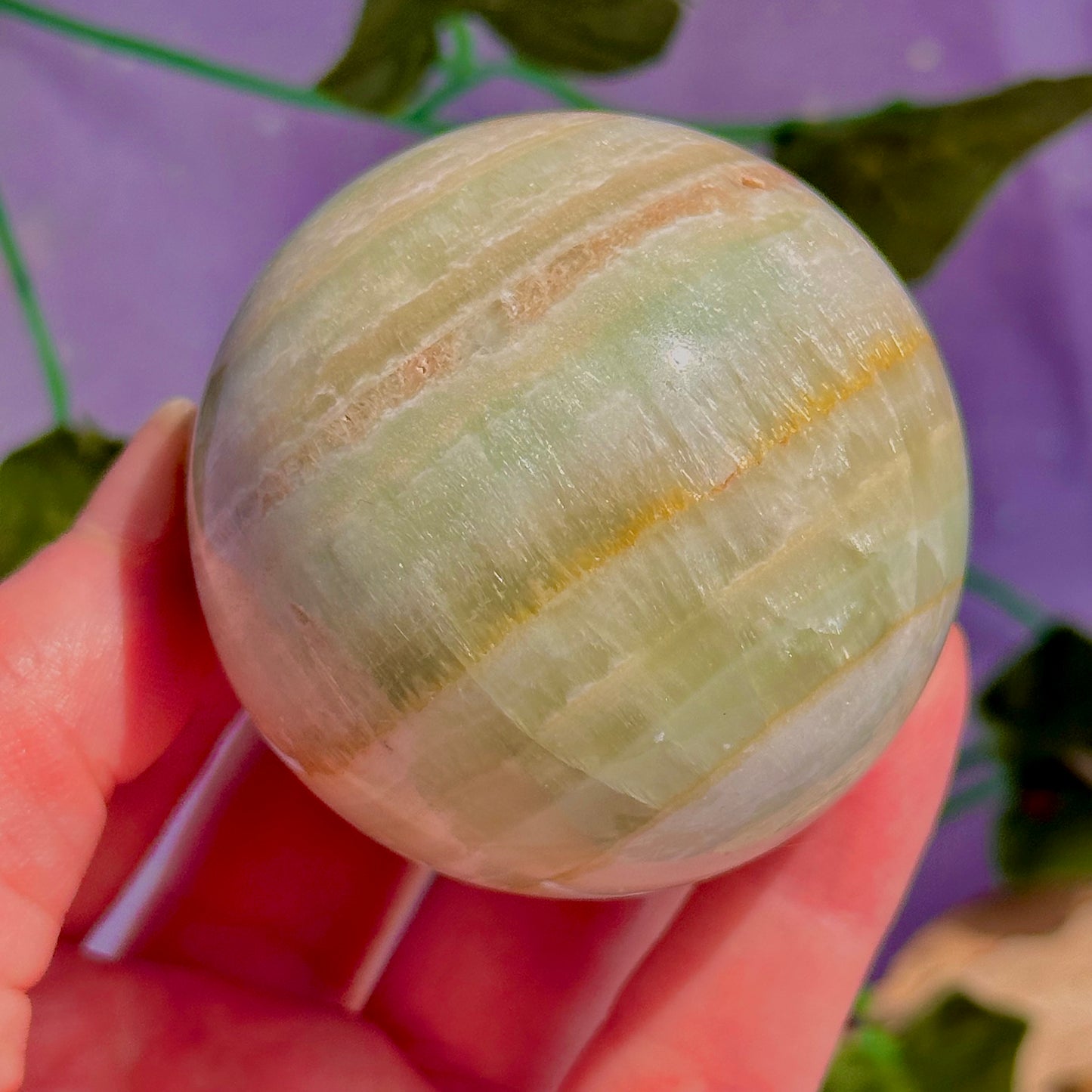 pistachio calcite sphere