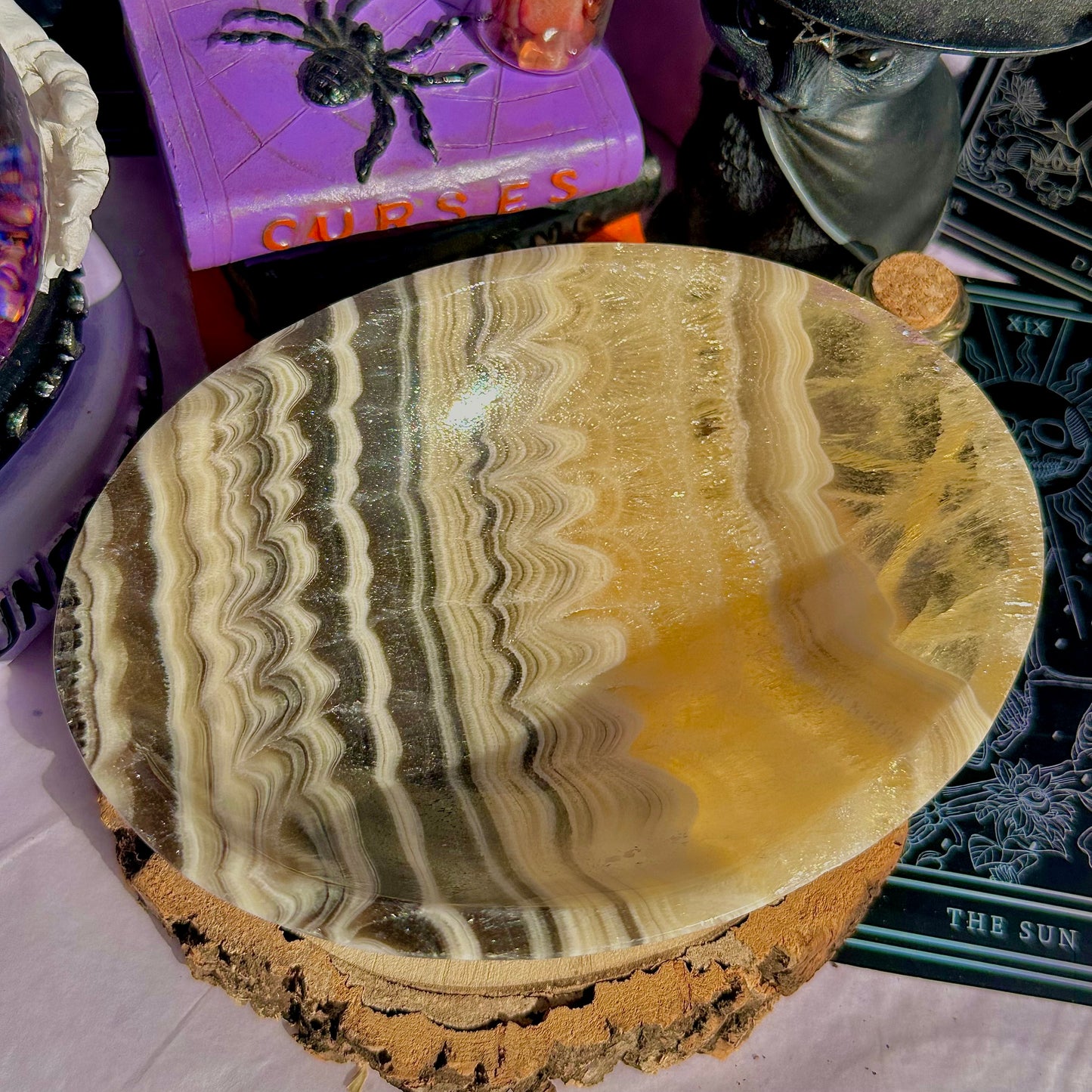 zebra calcite bowl