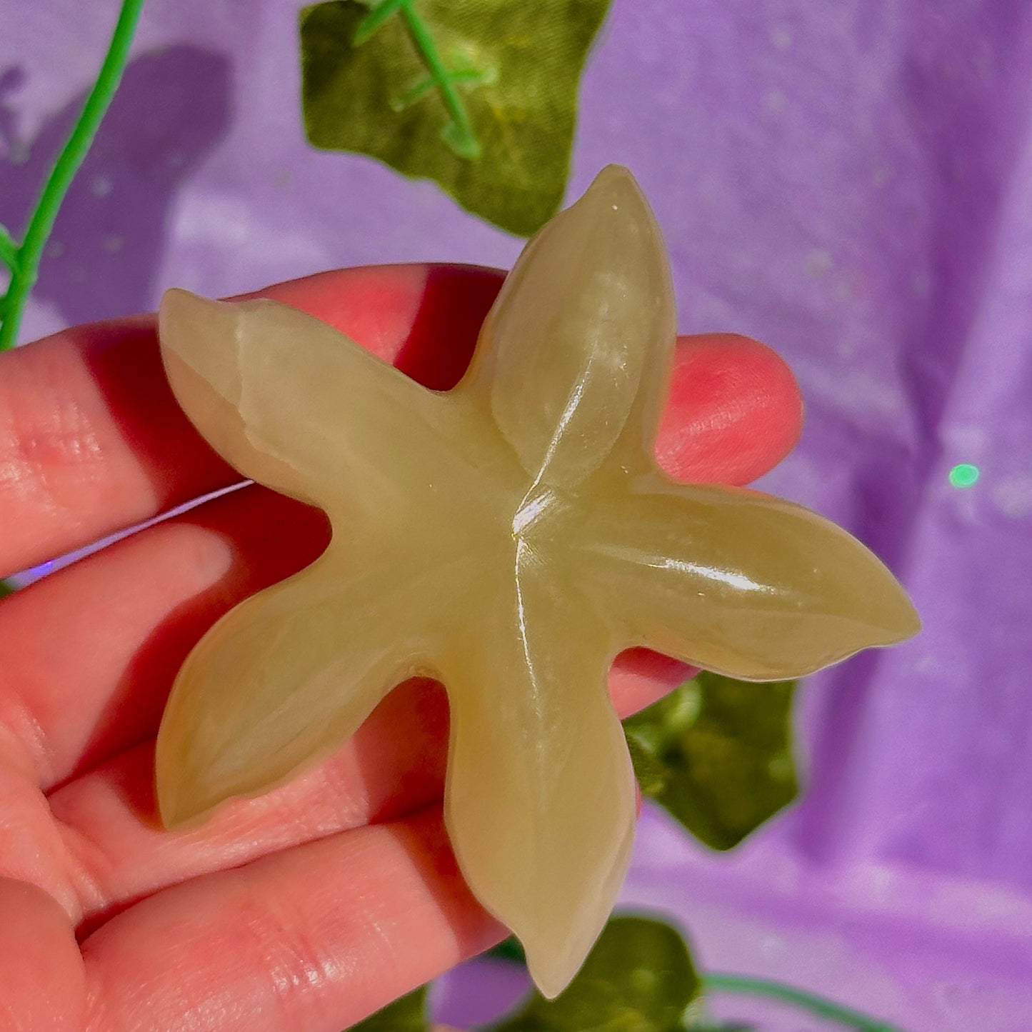 banded calcite / onyx starfish carving