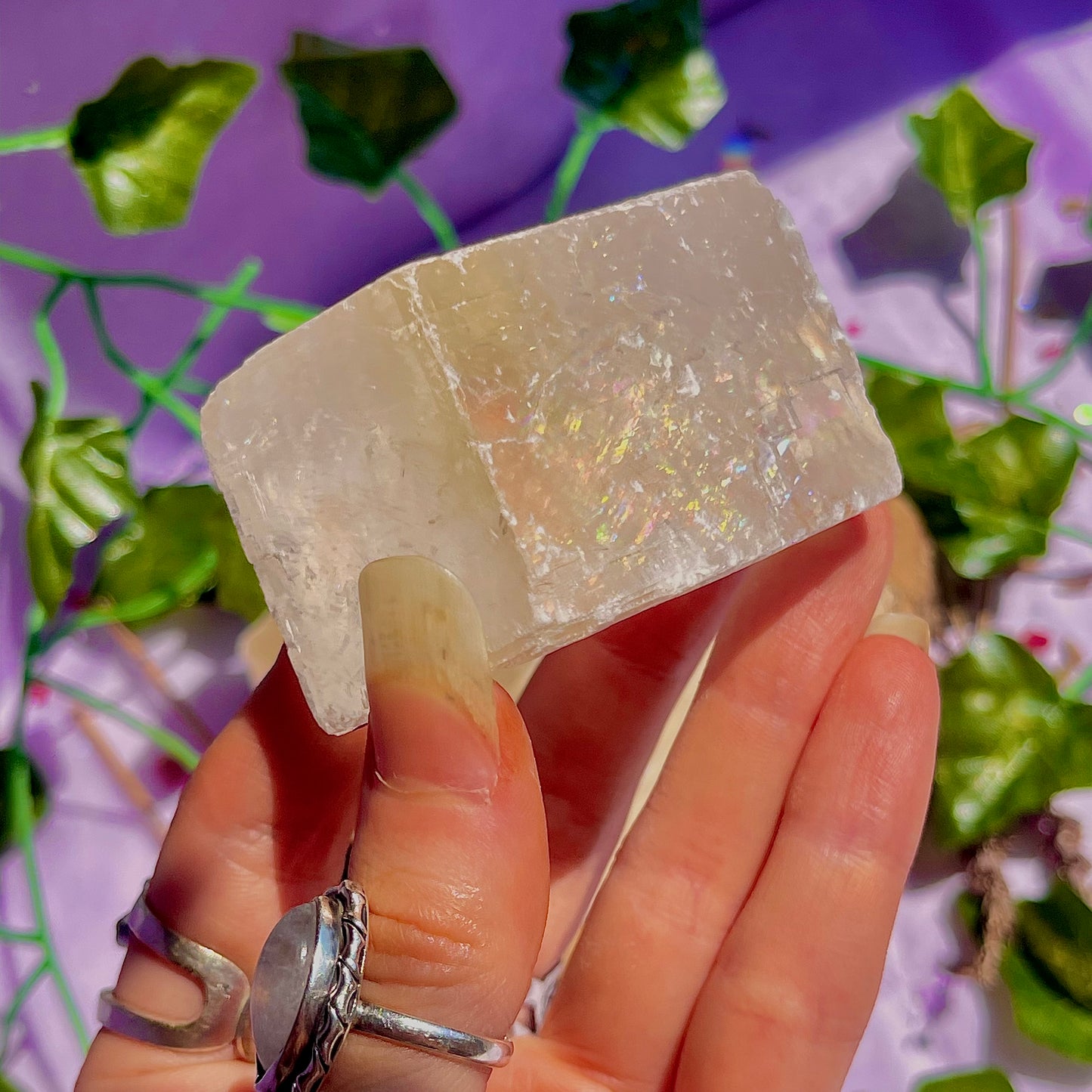 optical golden calcite natural rhombohedrons ~ medium