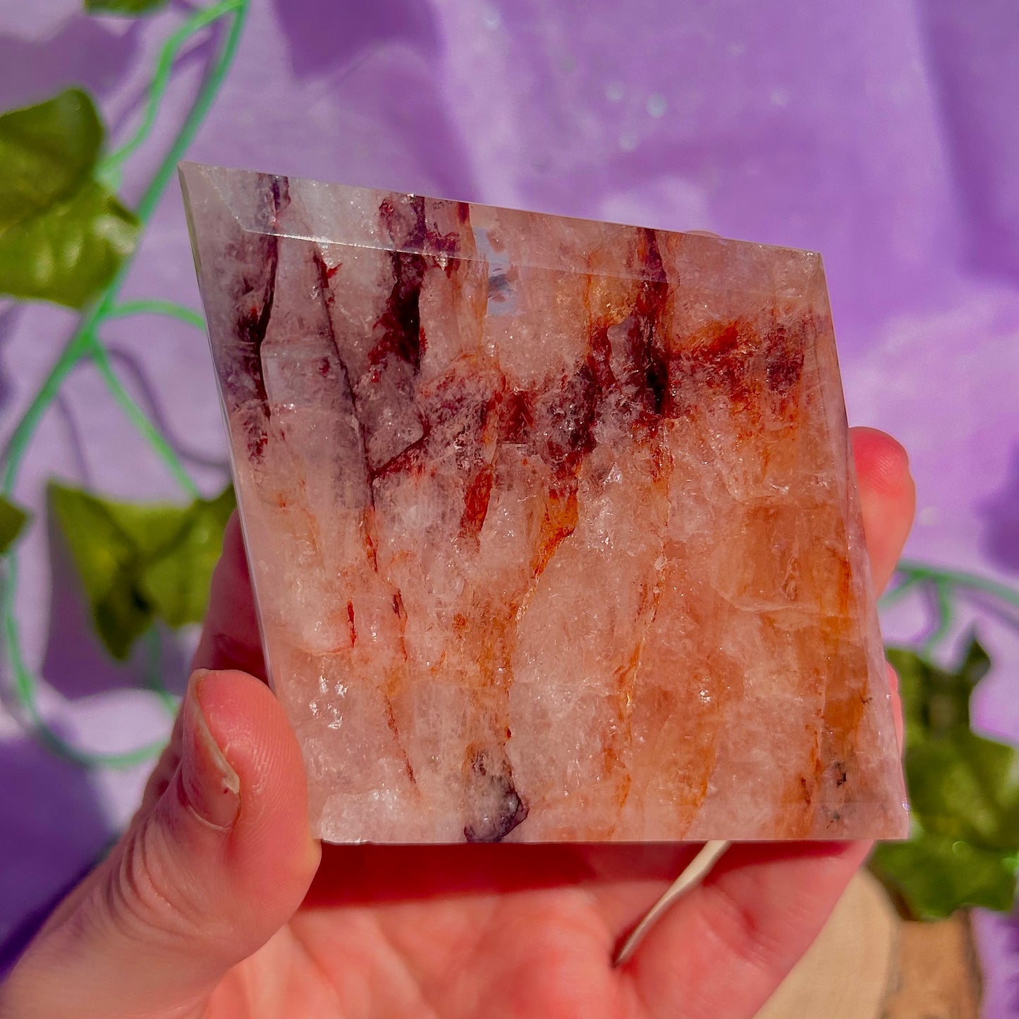 fire quartz diamond carving with stand