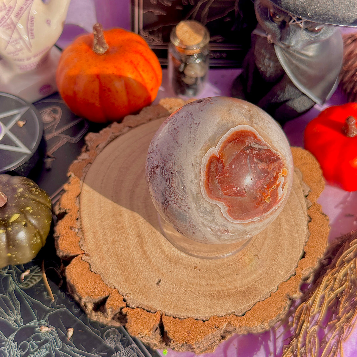 crazy lace agate sphere