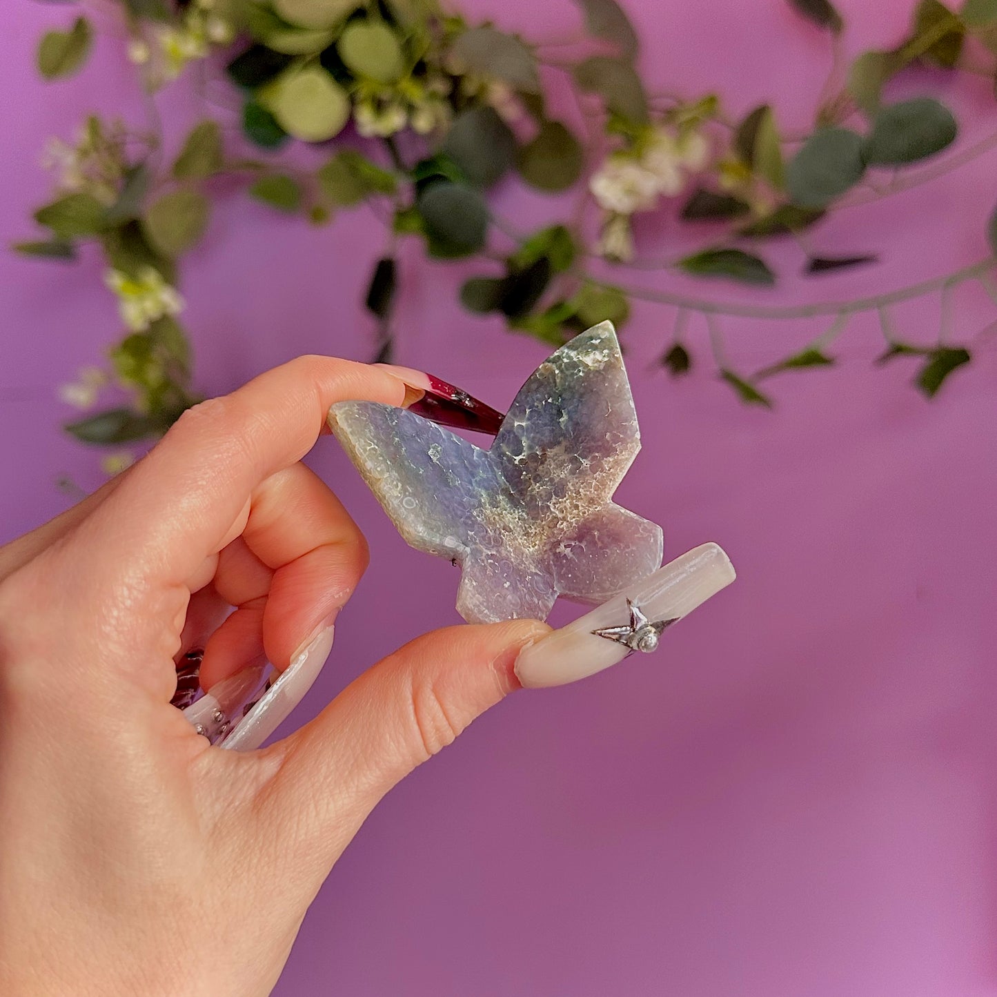 grape agate butterfly carving ~ intuitively chosen