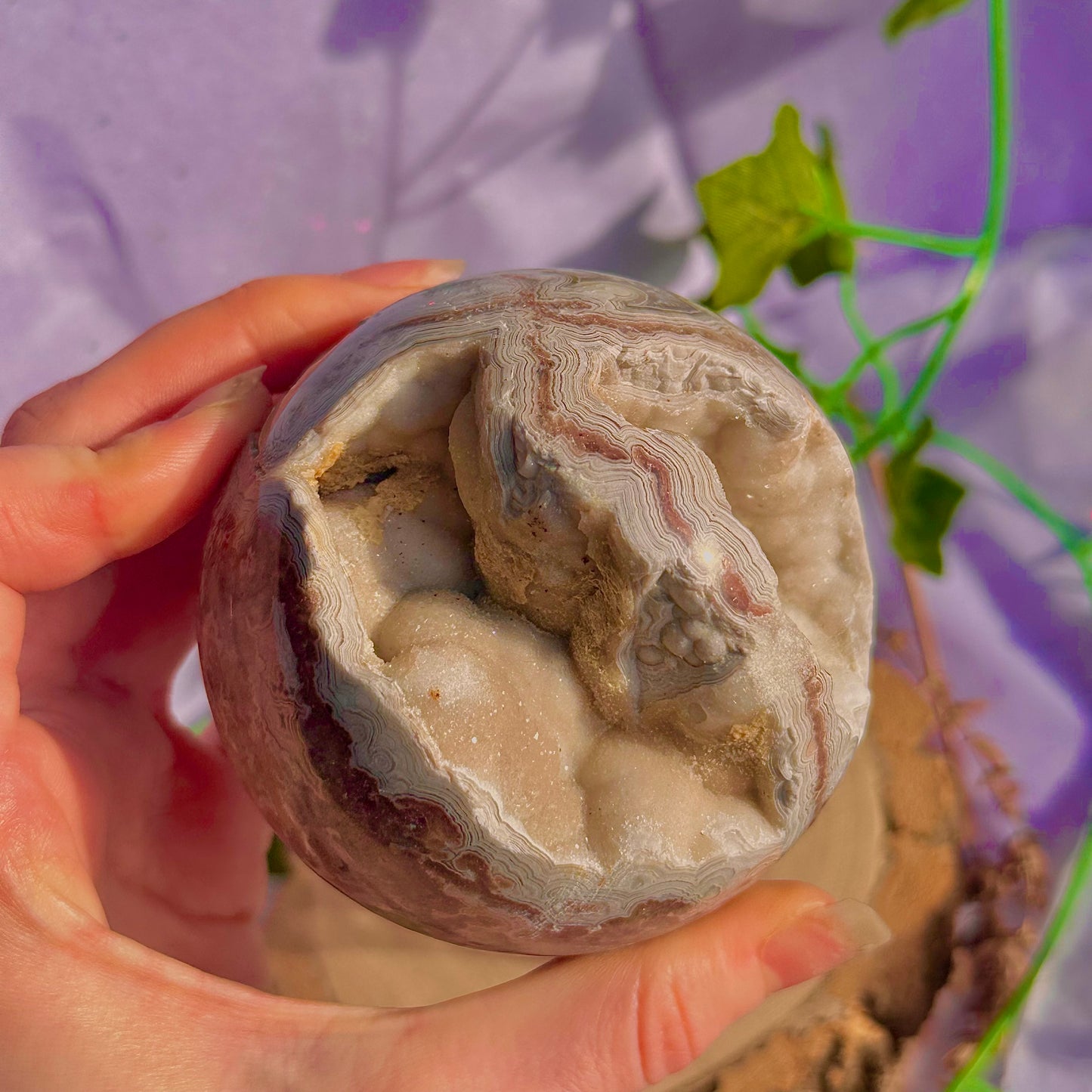 druzy crazy lace agate sphere ~ 546g