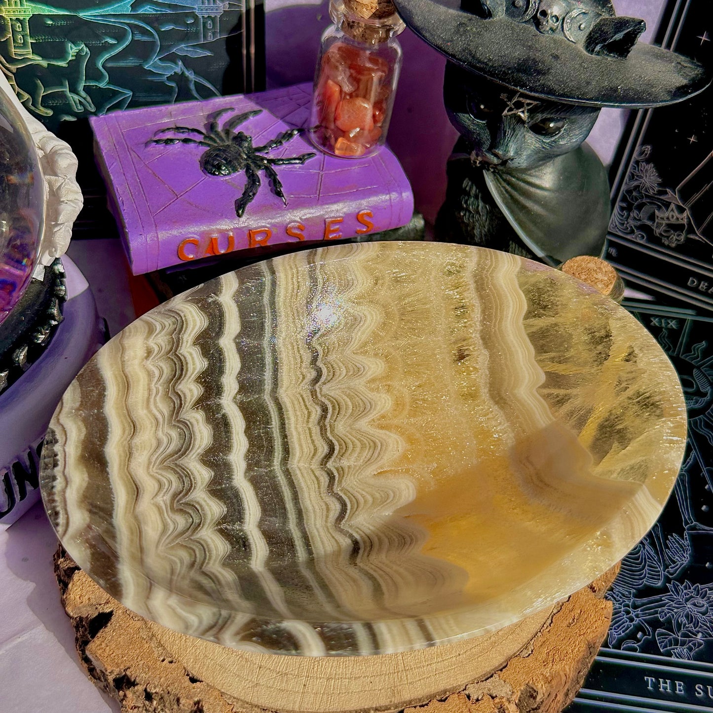 zebra calcite bowl