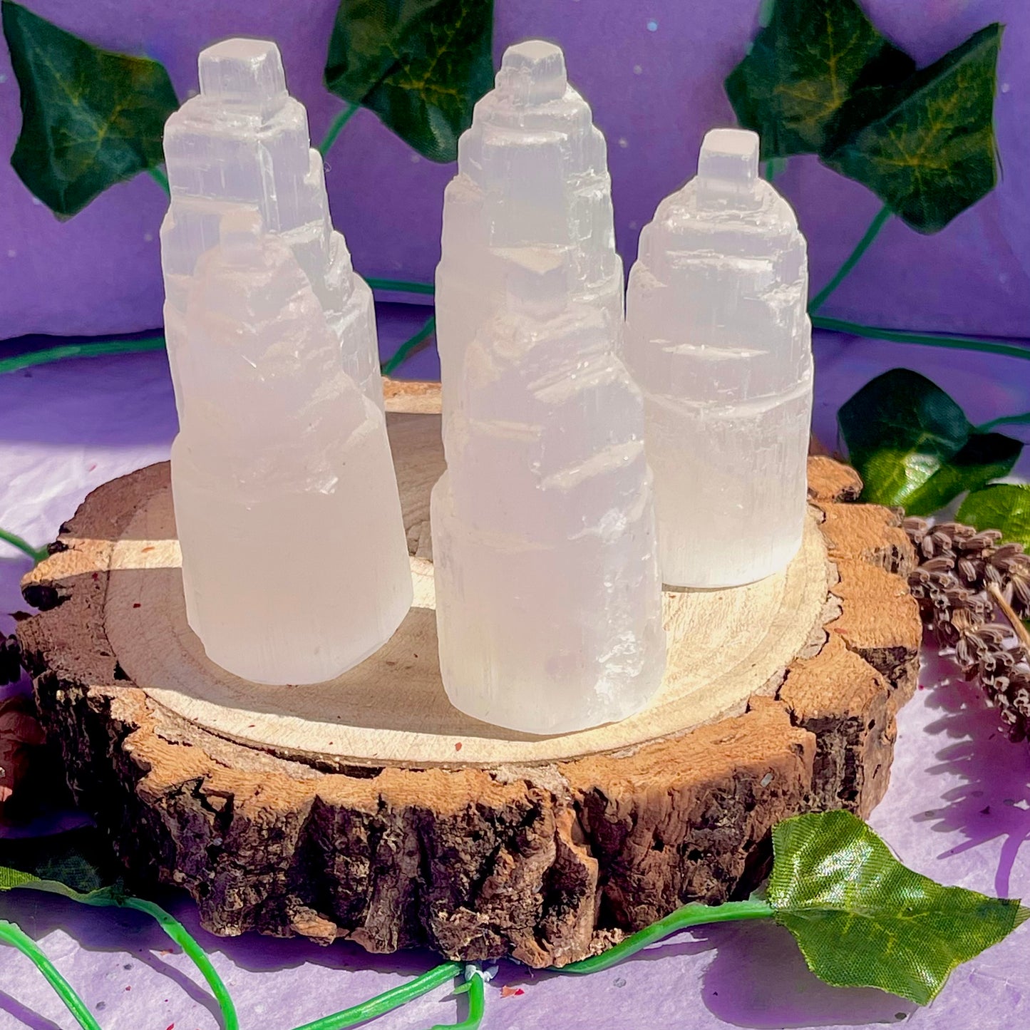 satin spar selenite tower mini