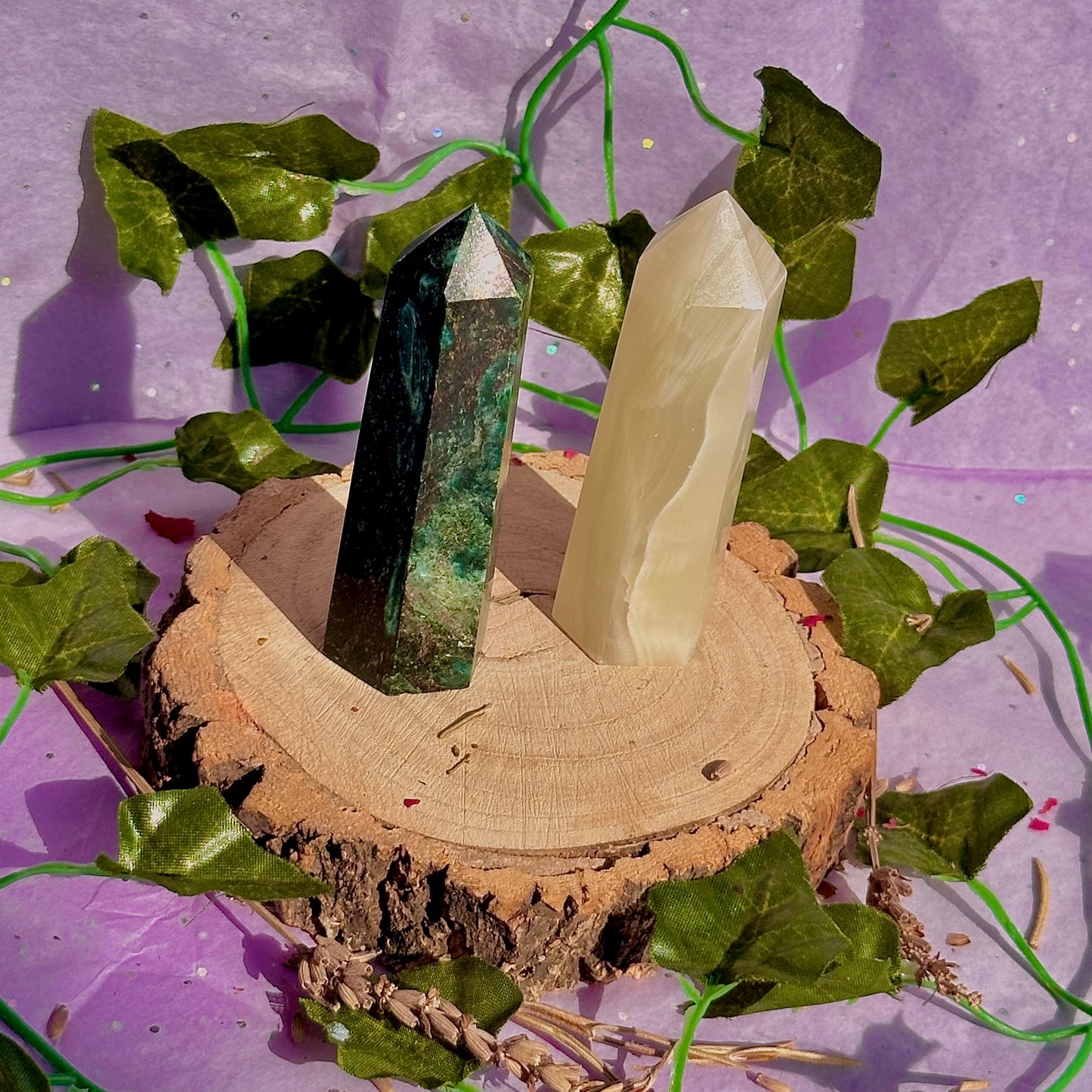 green towers ~ green fuchsite & banded calcite/onyx ~ choose your own