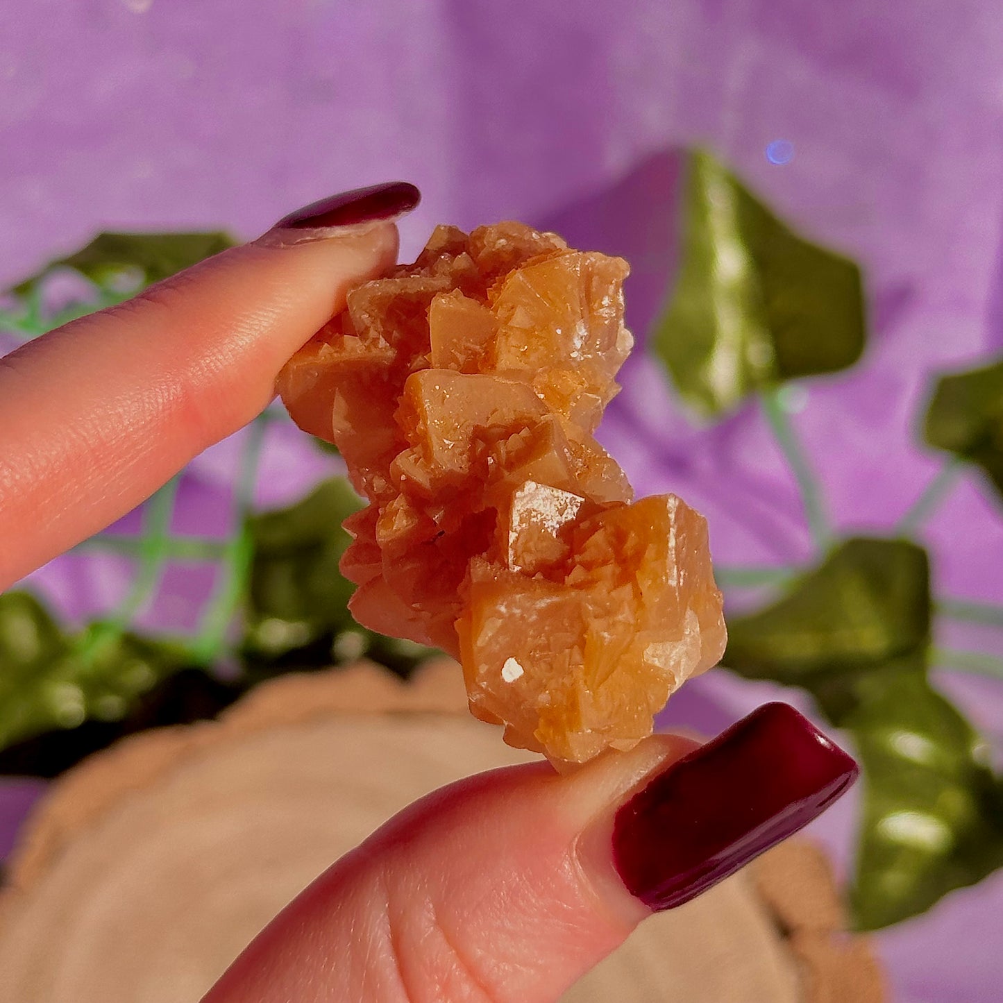 orange calcite specimen cluster B