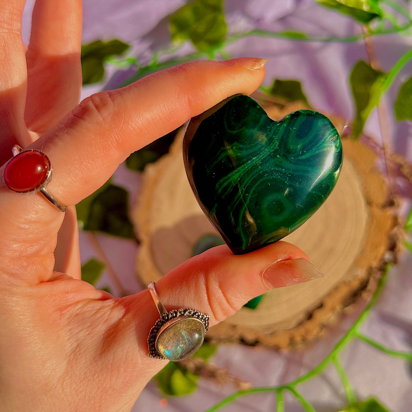 malachite heart carvings ~ intuitively chosen
