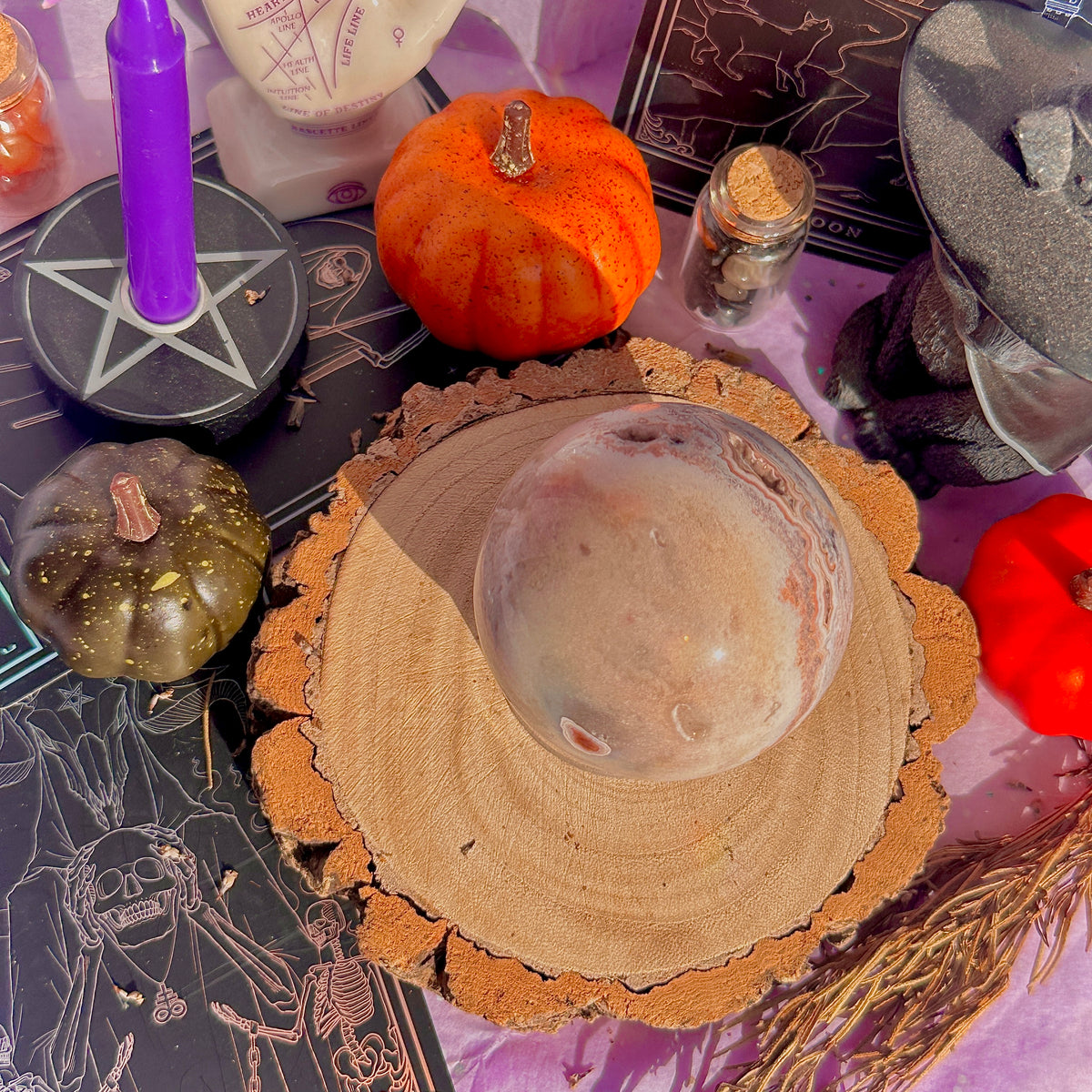 crazy lace agate sphere