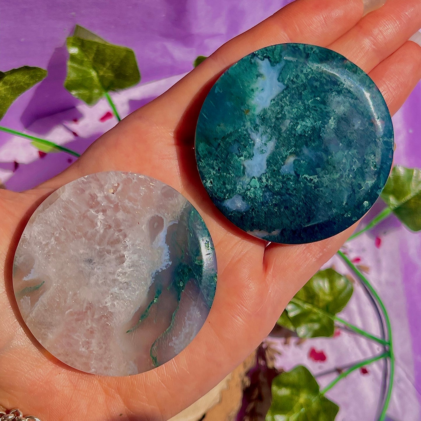 moss agate disc C & D