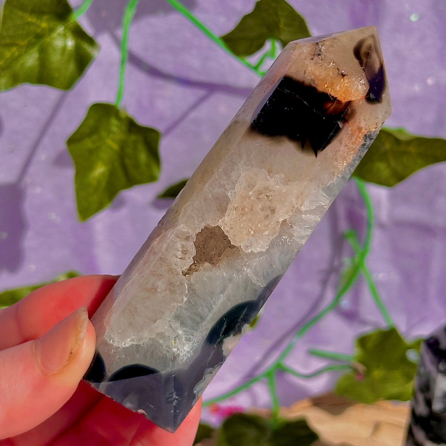 black towers ~ zebra jasper & black flower agate ~ choose your own
