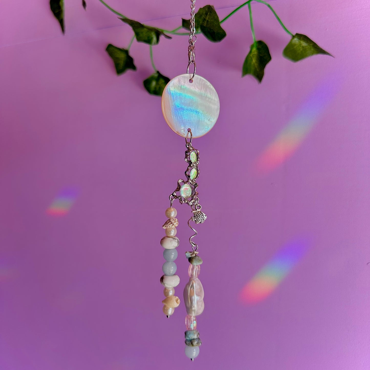 under the sea car charm ~ larimar, aquamarine, howlite