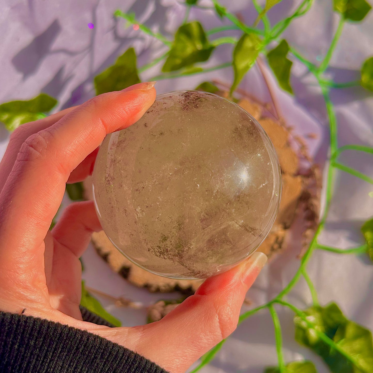 garden quartz sphere ~ 382g