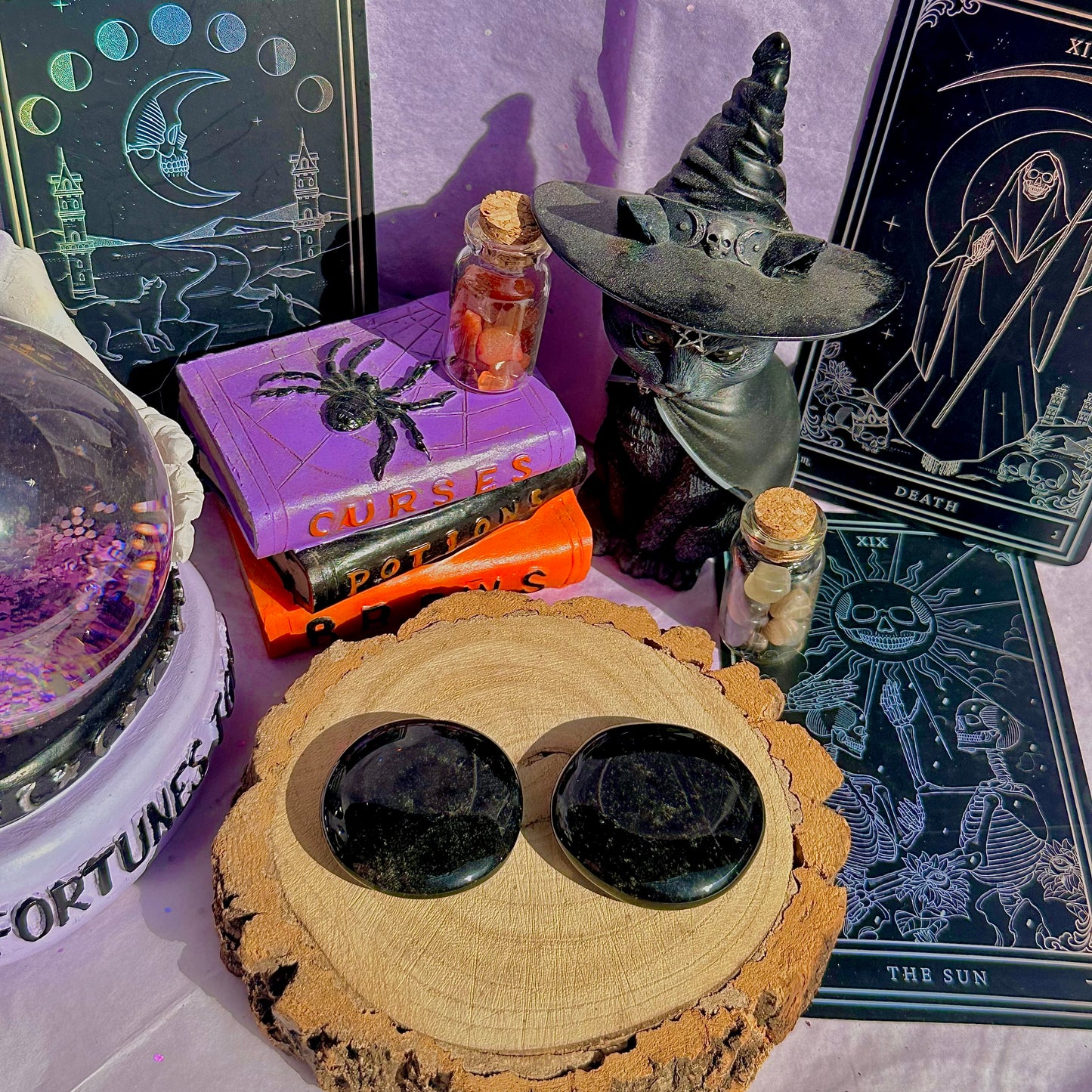 silver obsidian smoothstone ~ intuitively chosen