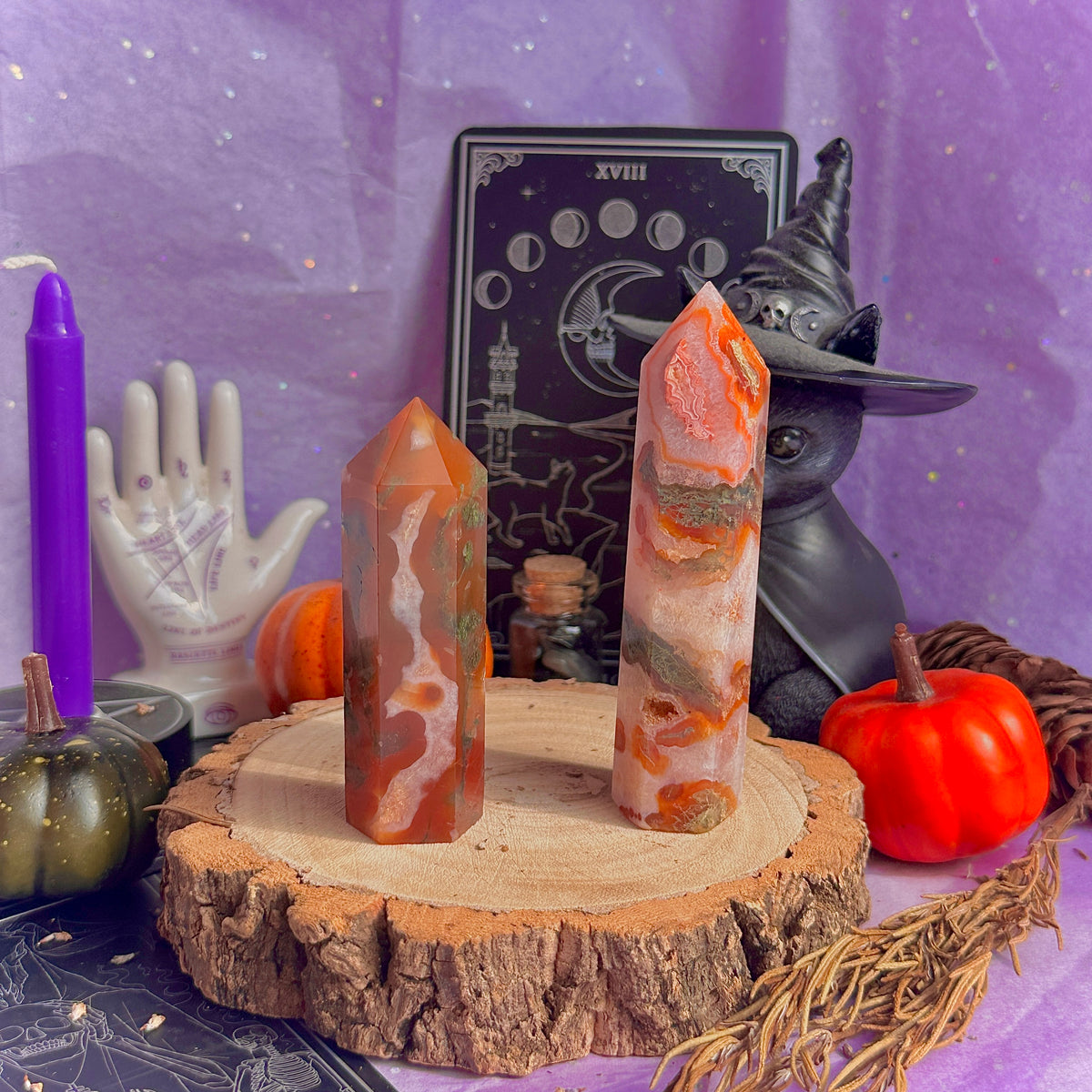 carnelian x moss agate towers ~ choose your own