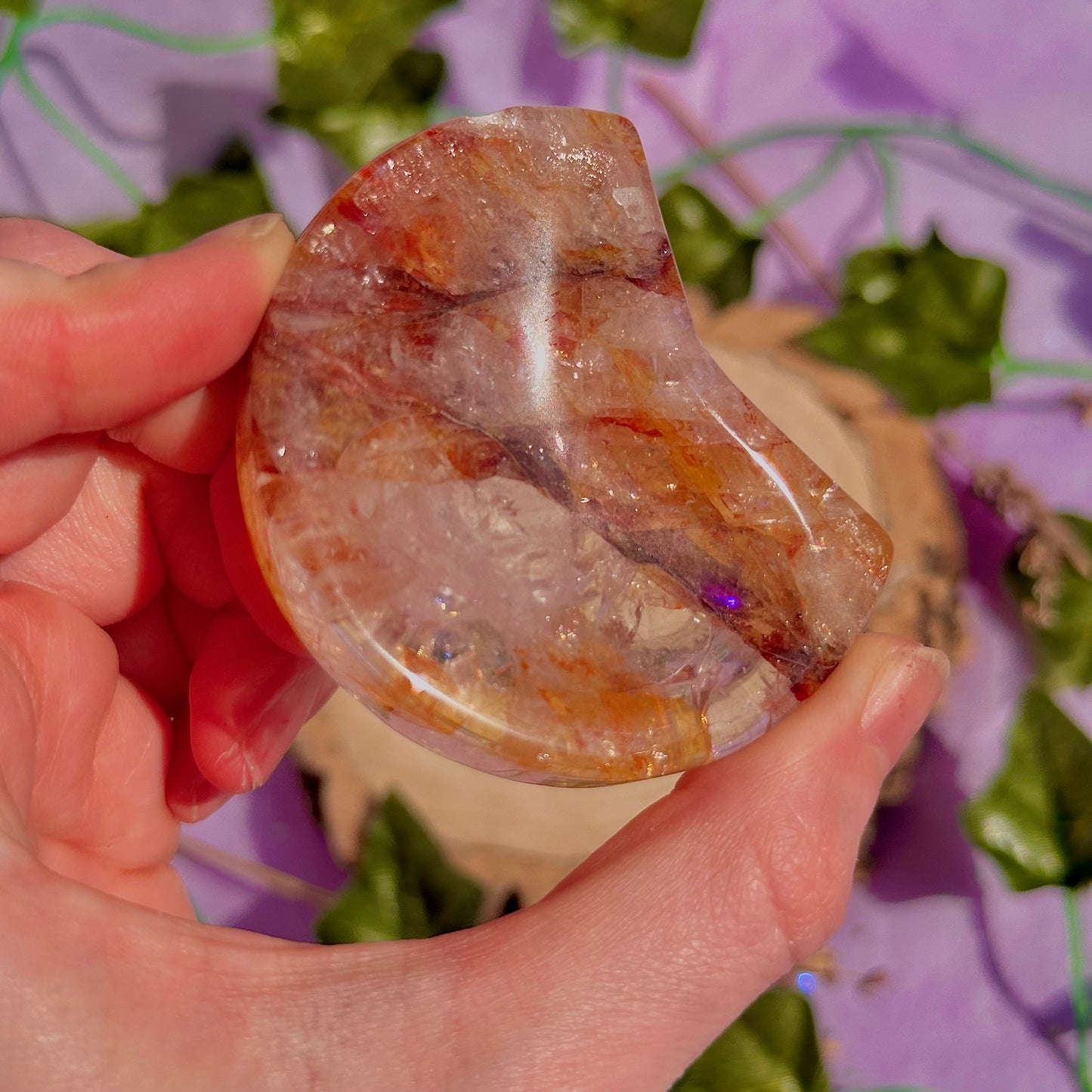 fire quartz moon bowl carving