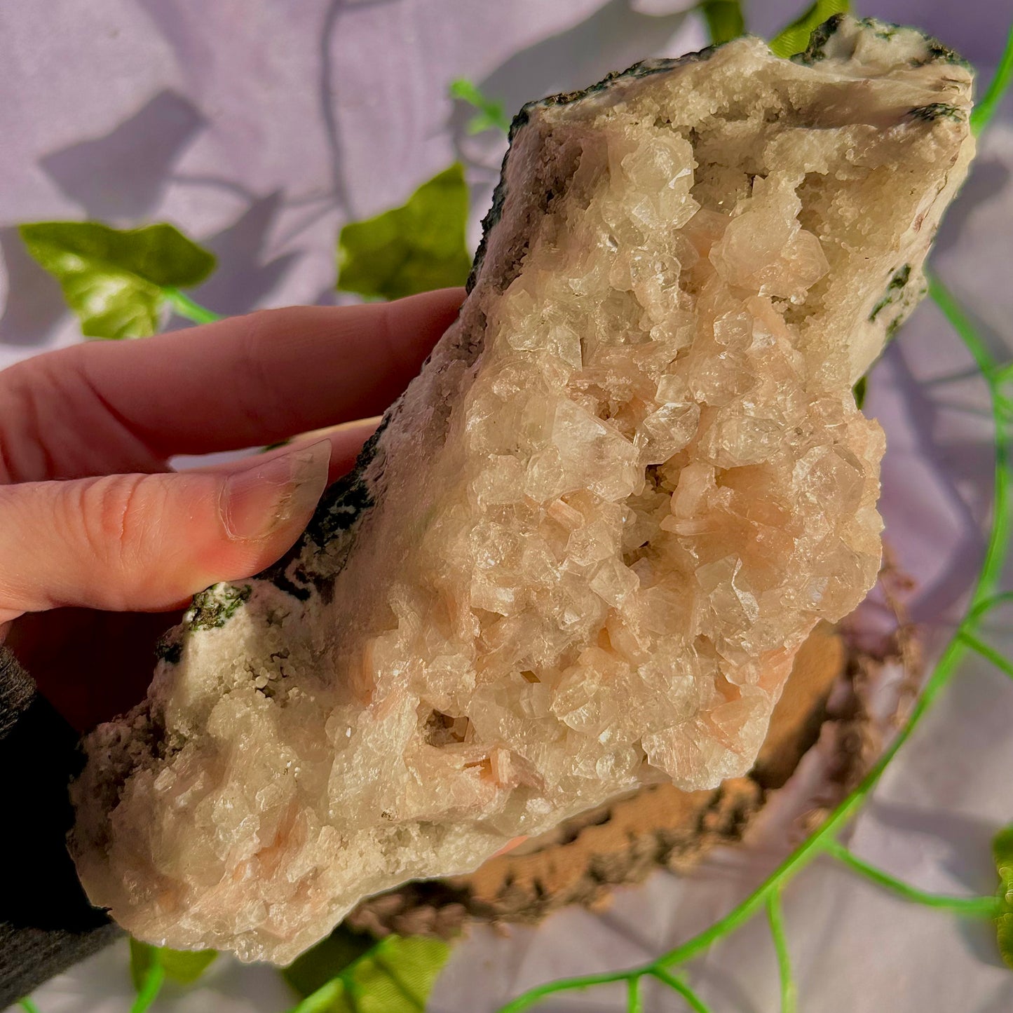 apophyllite with stilbite specimen cluster
