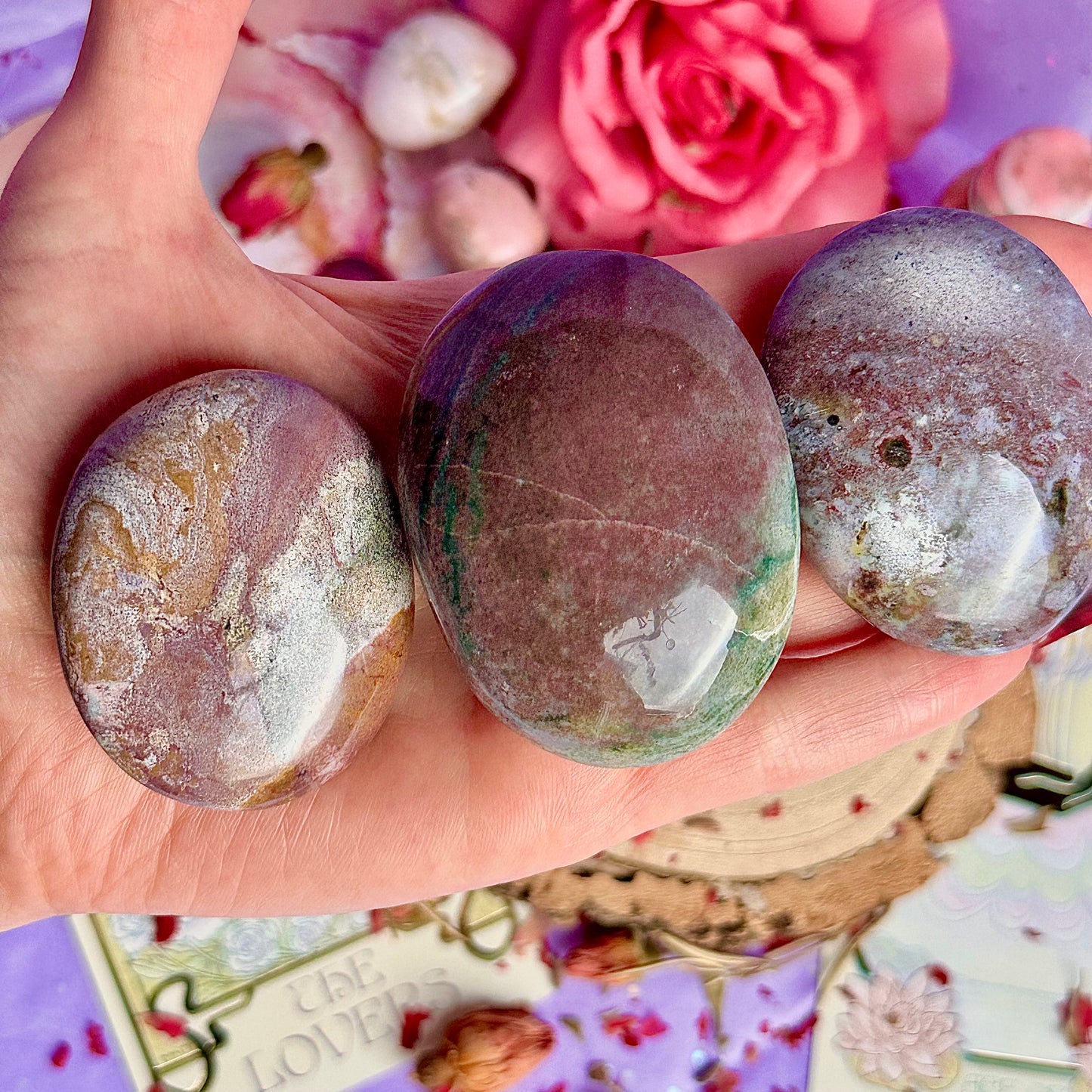 pastel ocean jasper palm stones ~ choose your own