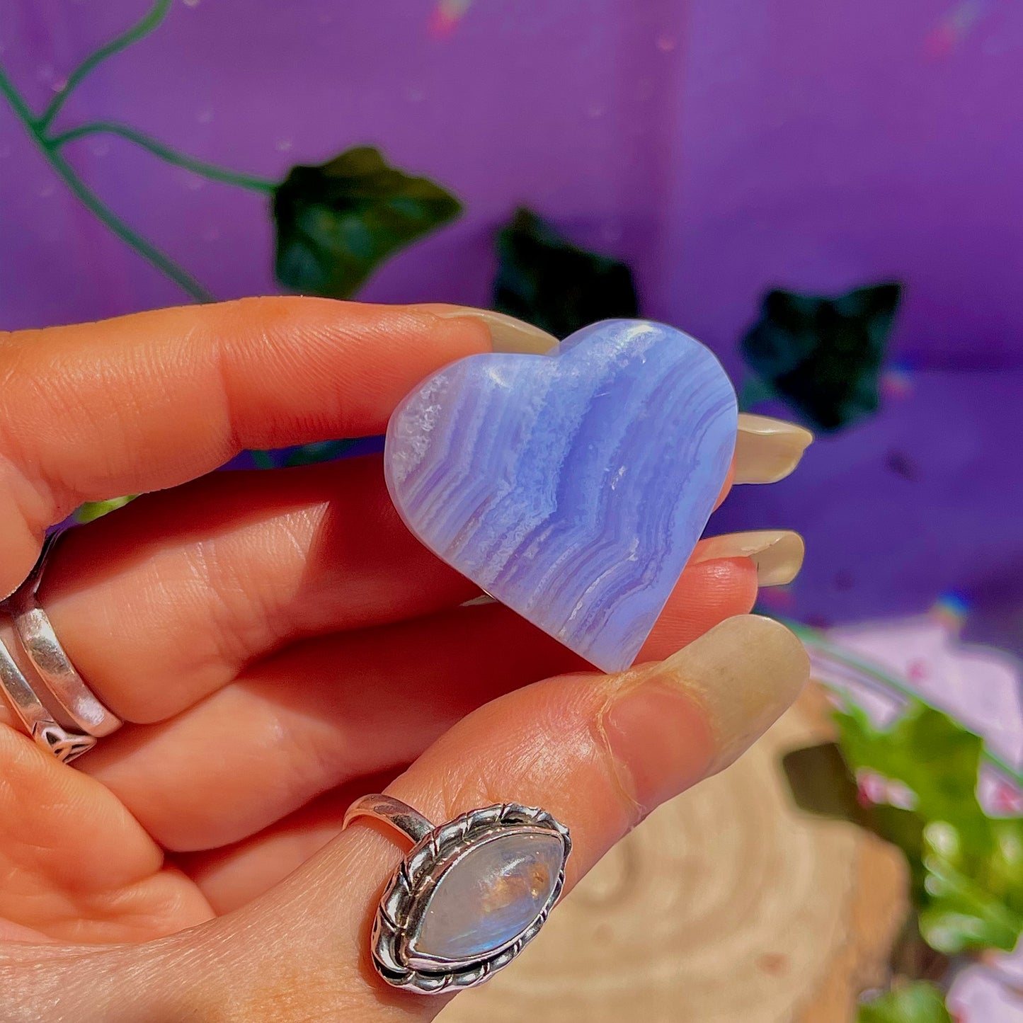 blue lace agate hearts ~ intuitively chosen