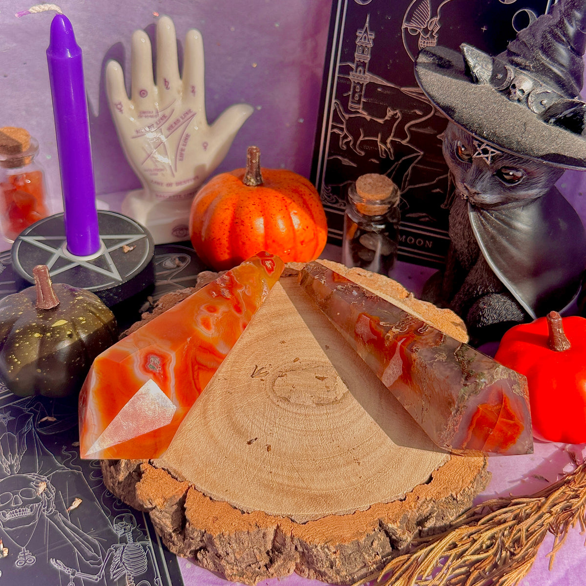 carnelian x moss agate generator wands ~ choose your own
