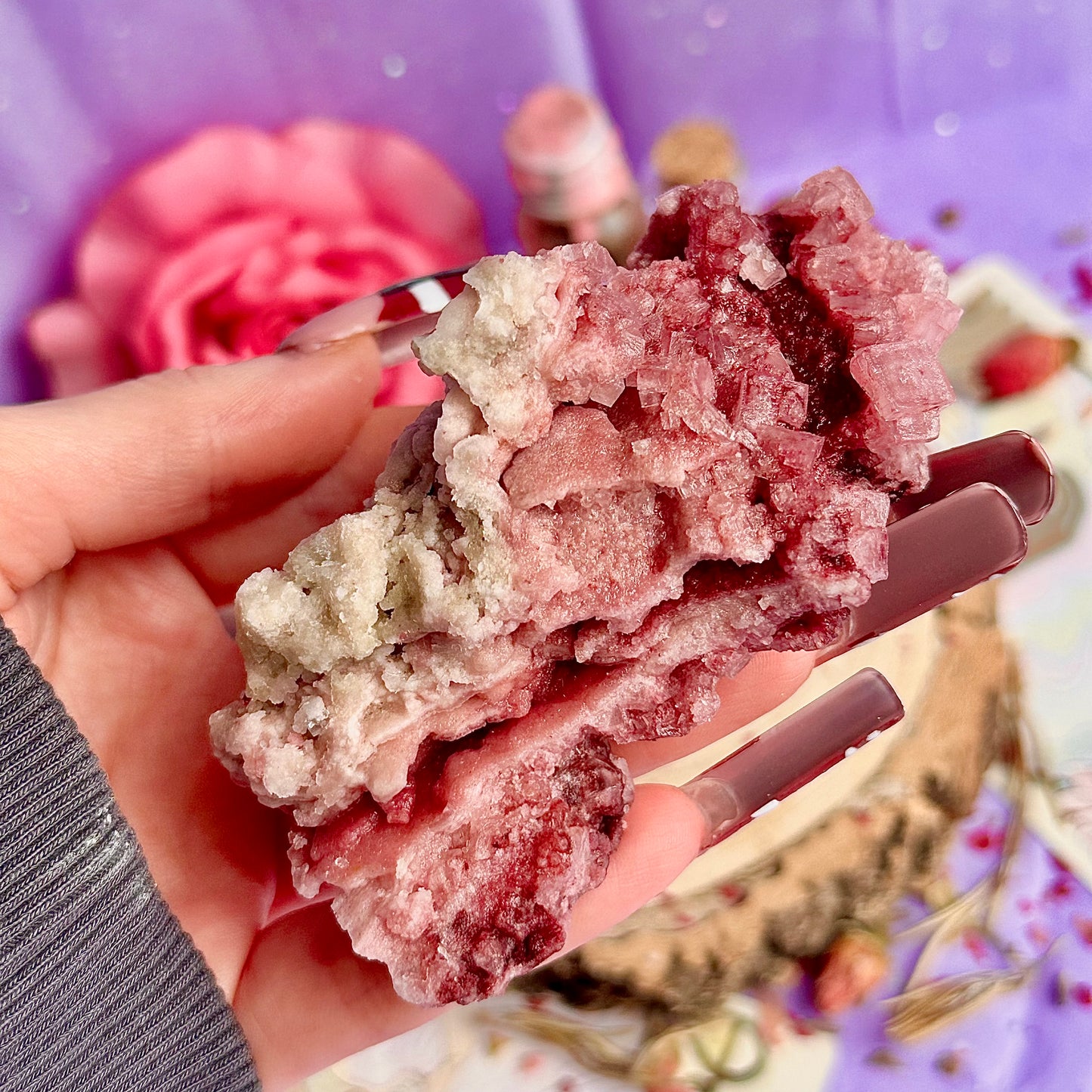 pink halite specimen