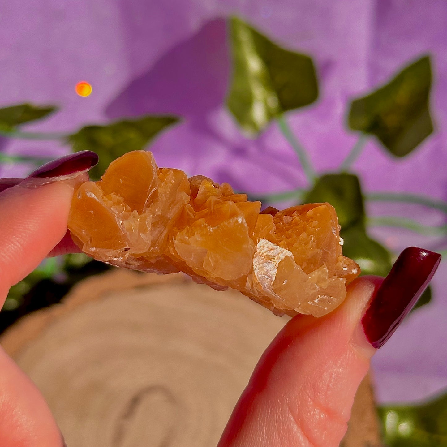 orange calcite specimen cluster B