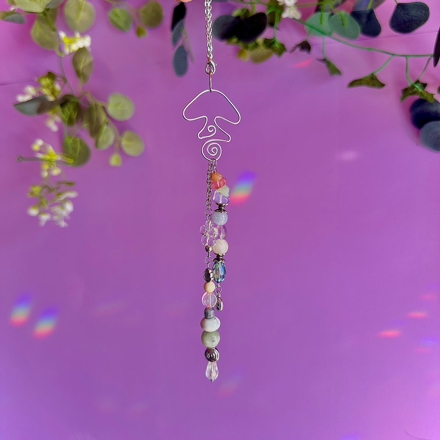spiral fungi car charm