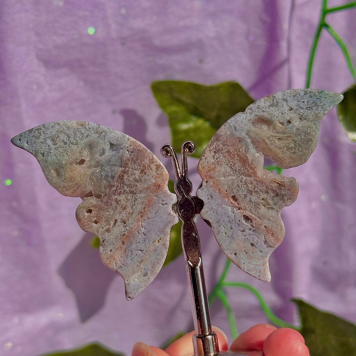 sea jasper butterflies on stand & dragon fly carving ~ choose your own