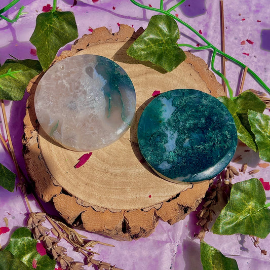 moss agate disc C & D