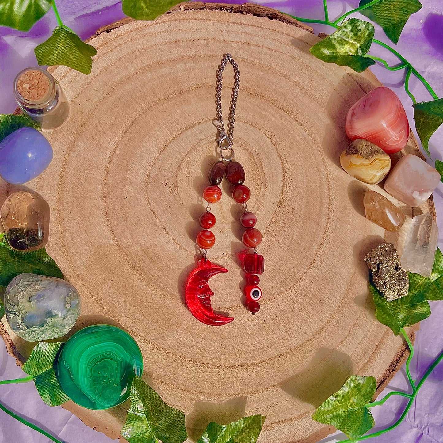 red moon car charm