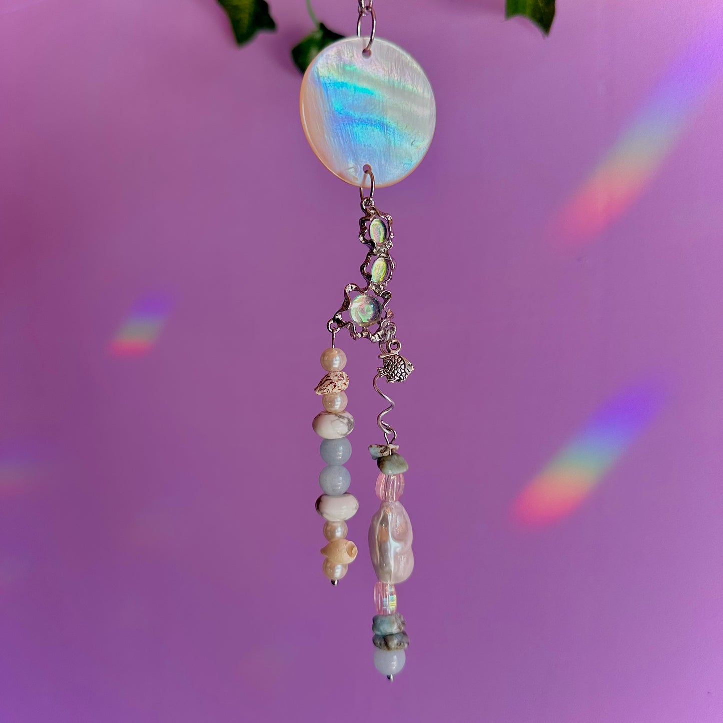 under the sea car charm ~ larimar, aquamarine, howlite