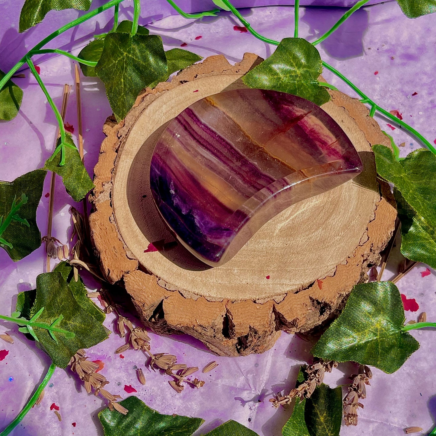 rainbow fluorite moon bowl A