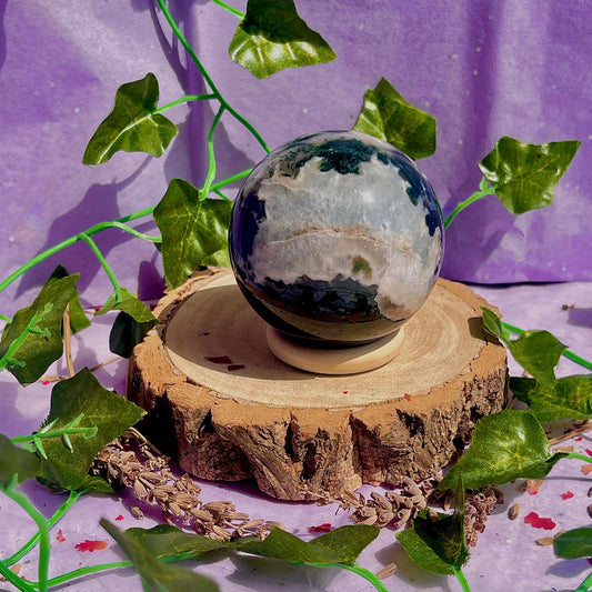moss agate sphere