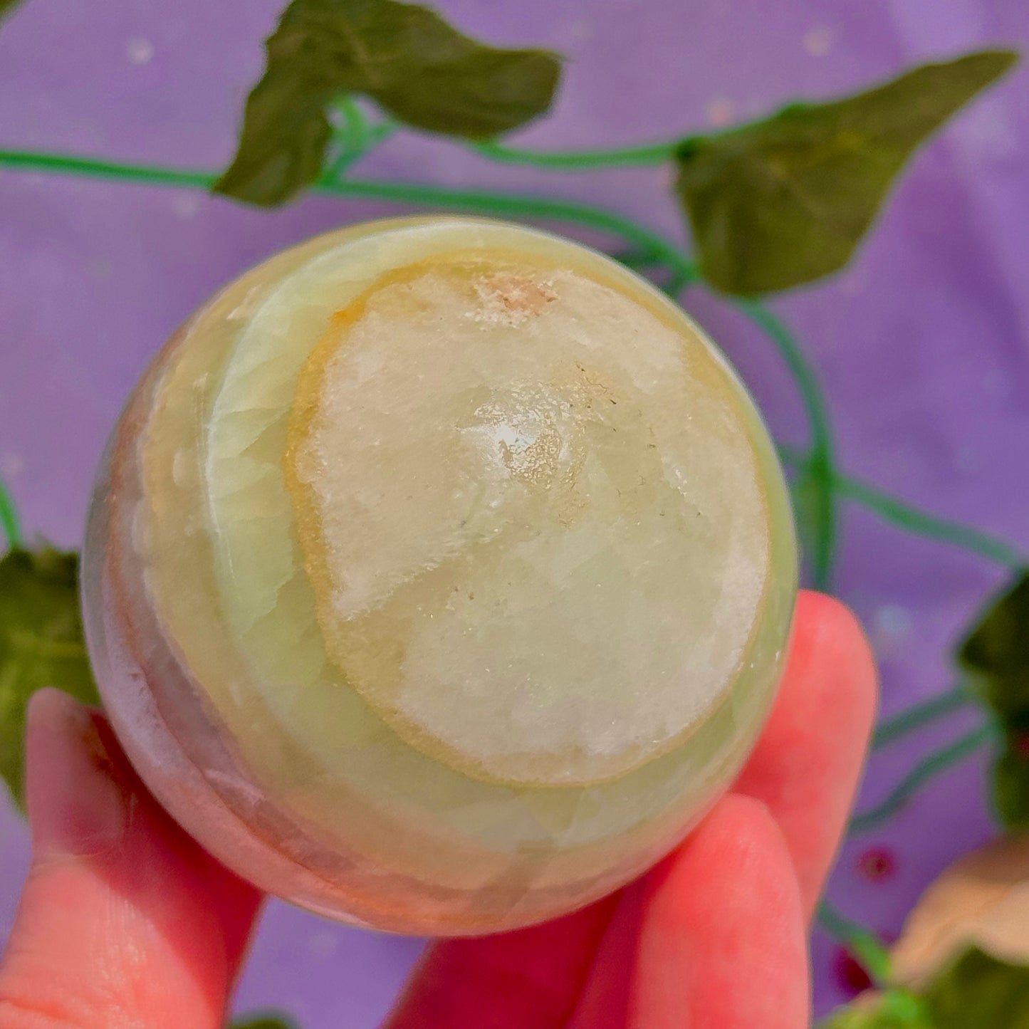 pistachio calcite sphere