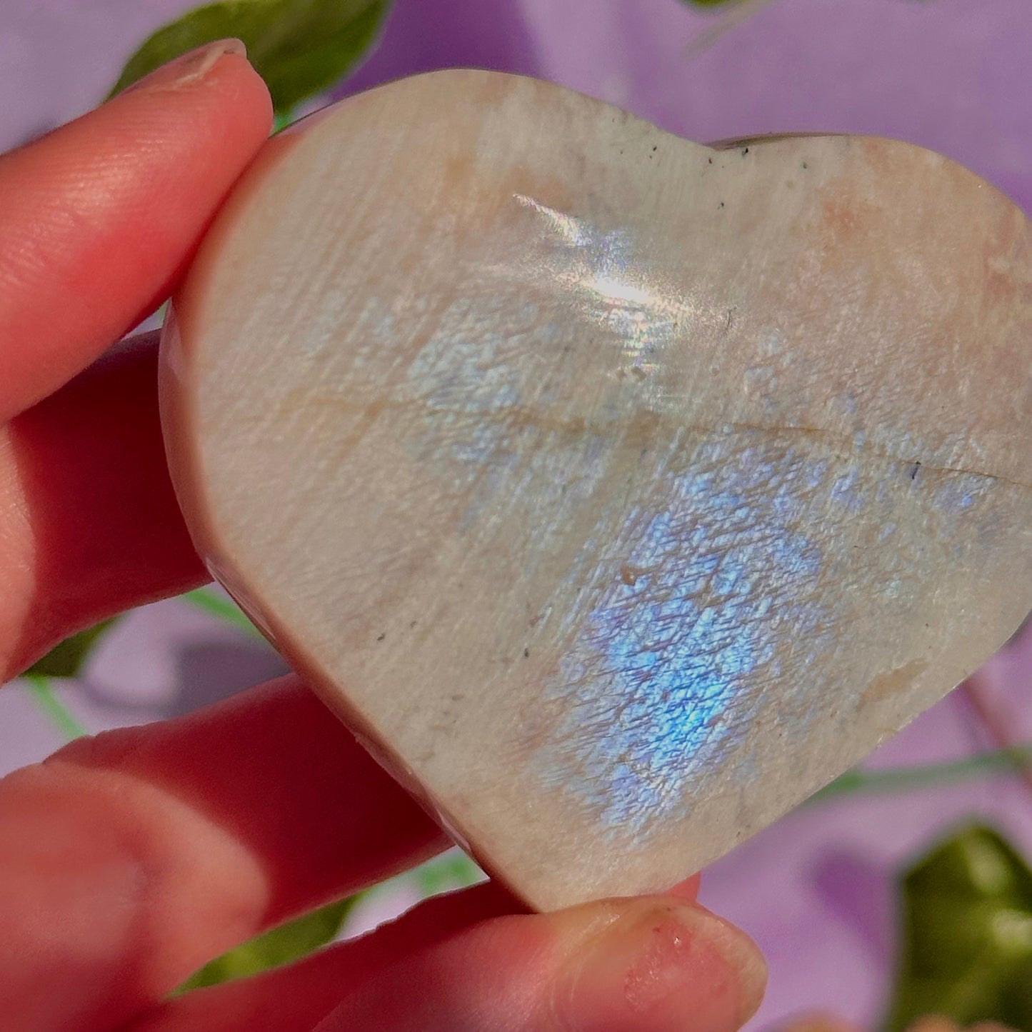 belomorite sunstone & moonstone heart carvings ~ intuitively chosen