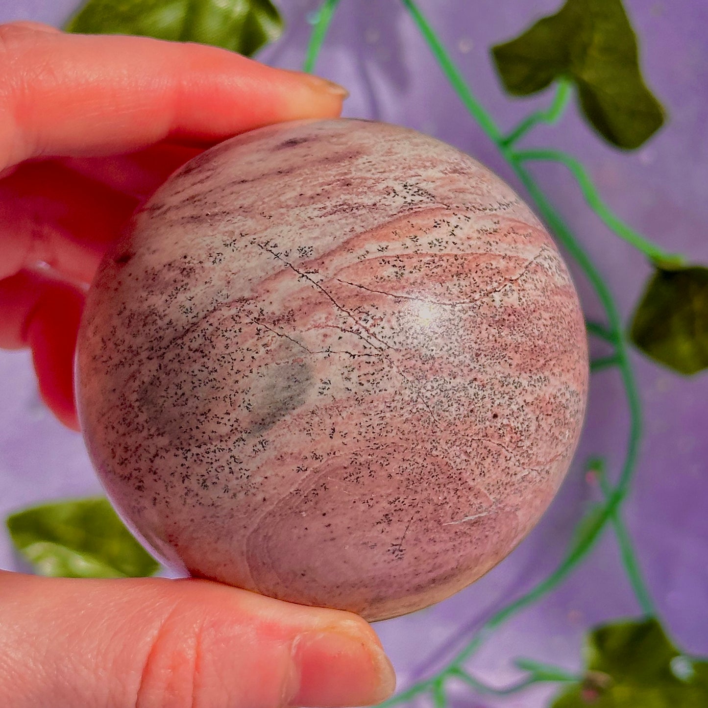 pink picture jasper sphere