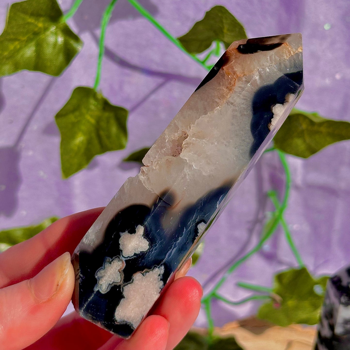 black towers ~ zebra jasper & black flower agate ~ choose your own