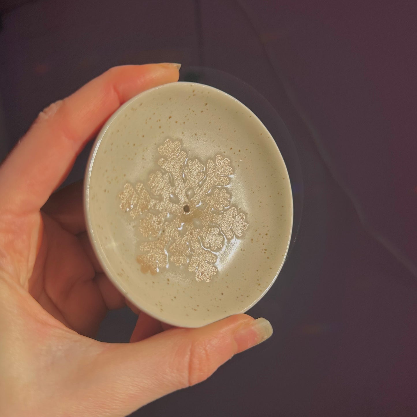 snowflake incense holder