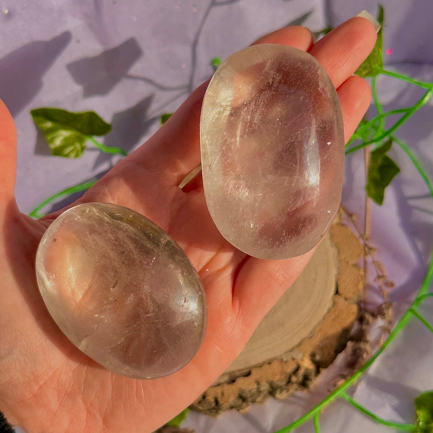 clear quartz palm stone ~ intuitively chosen