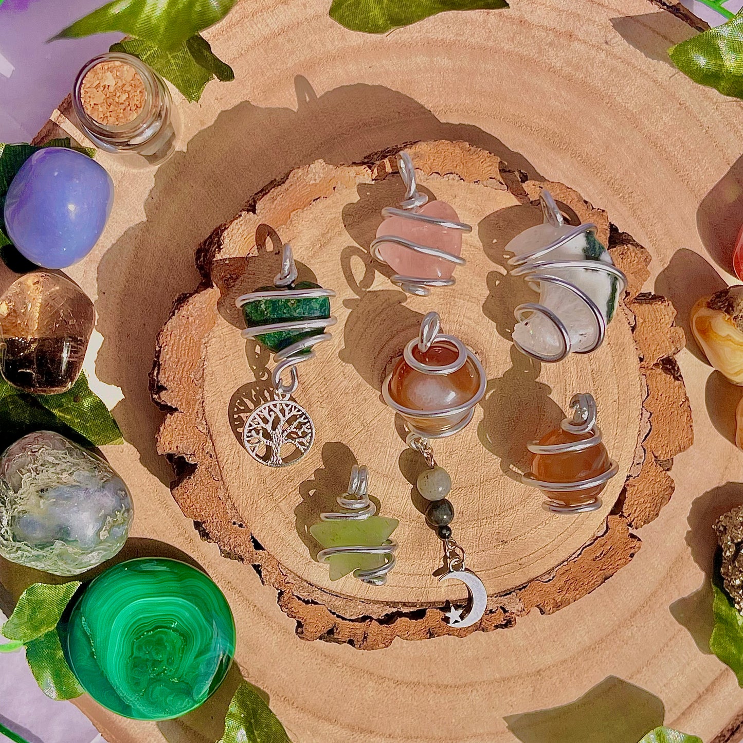 wire wrapped pendants (aluminium wire)