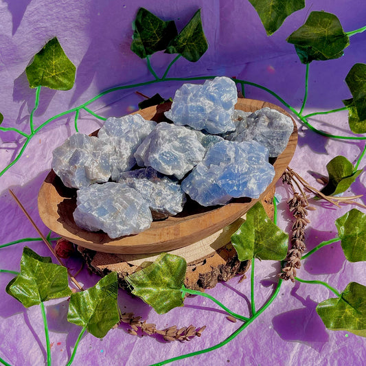 raw/rough blue calcite