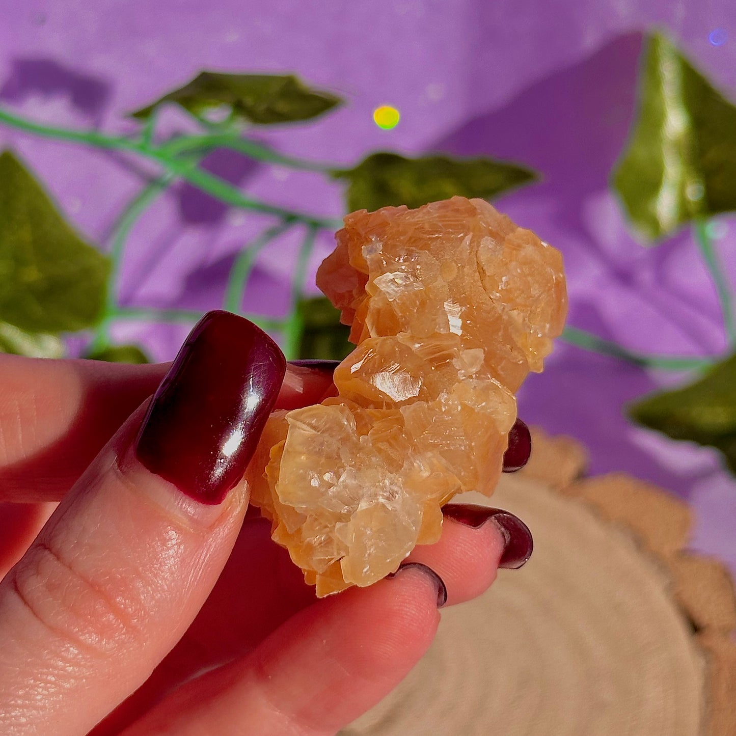 orange calcite specimen cluster B