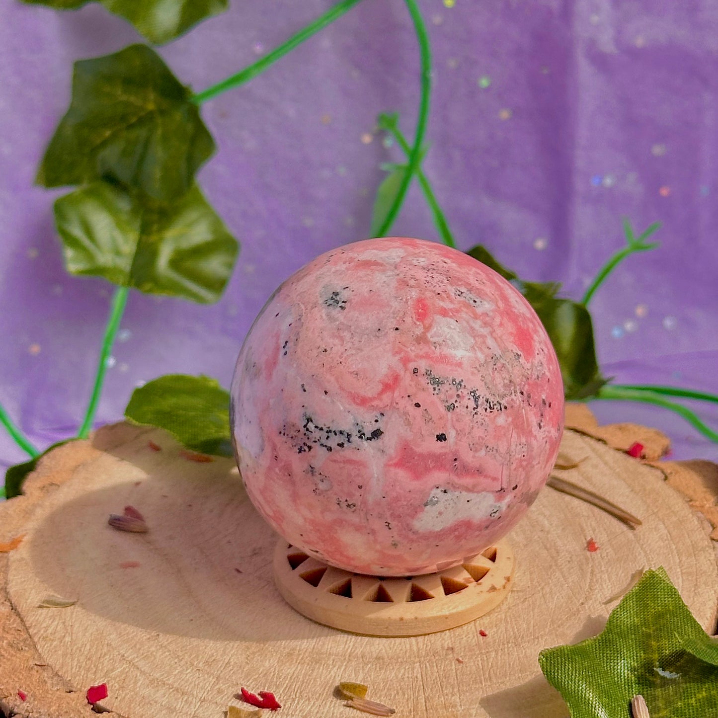 peruvian rhodonite sphere