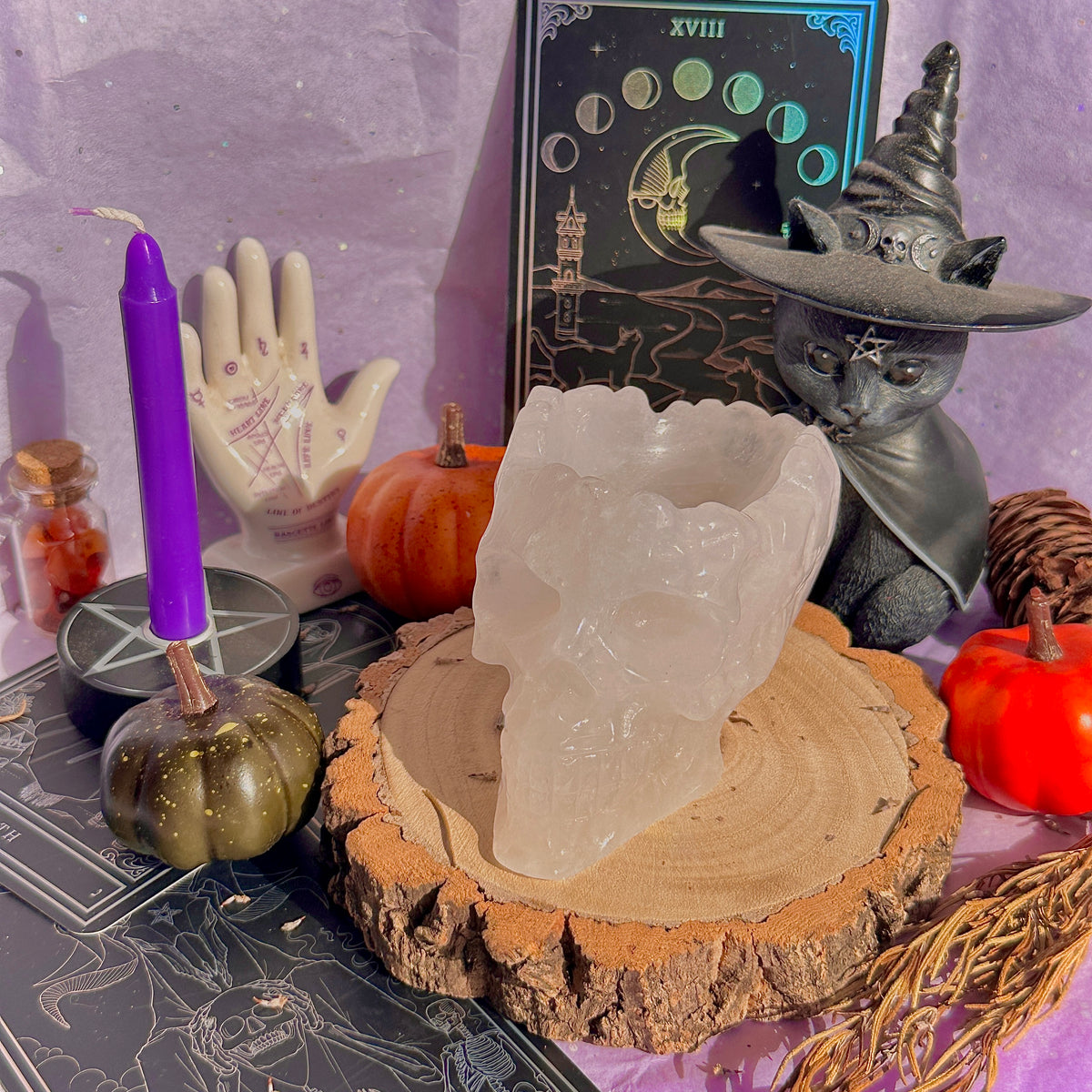 quartz skull bowl carving