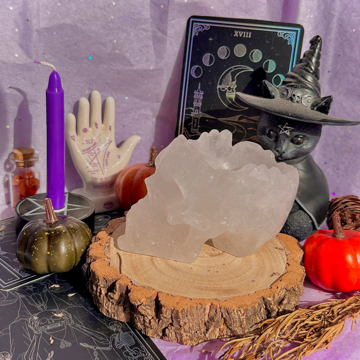 quartz skull bowl carving