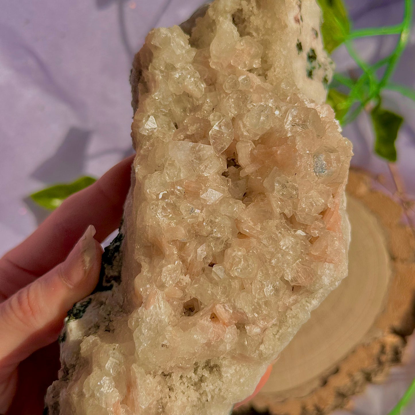 apophyllite with stilbite specimen cluster